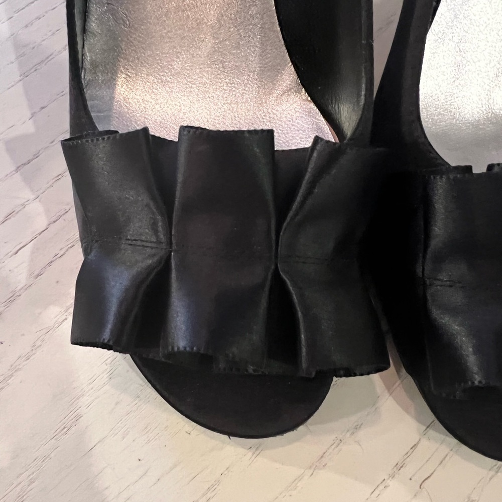 STUART WEITZMAN GigiRitz Satin Ruffle Heels - Picture 10 of 11